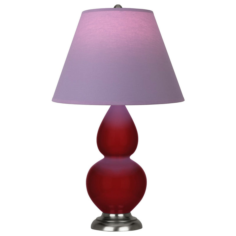 Robert Abbey SA12L One Light Accent Lamp, Sangria Glazed Ceramic w/Antique Silver
