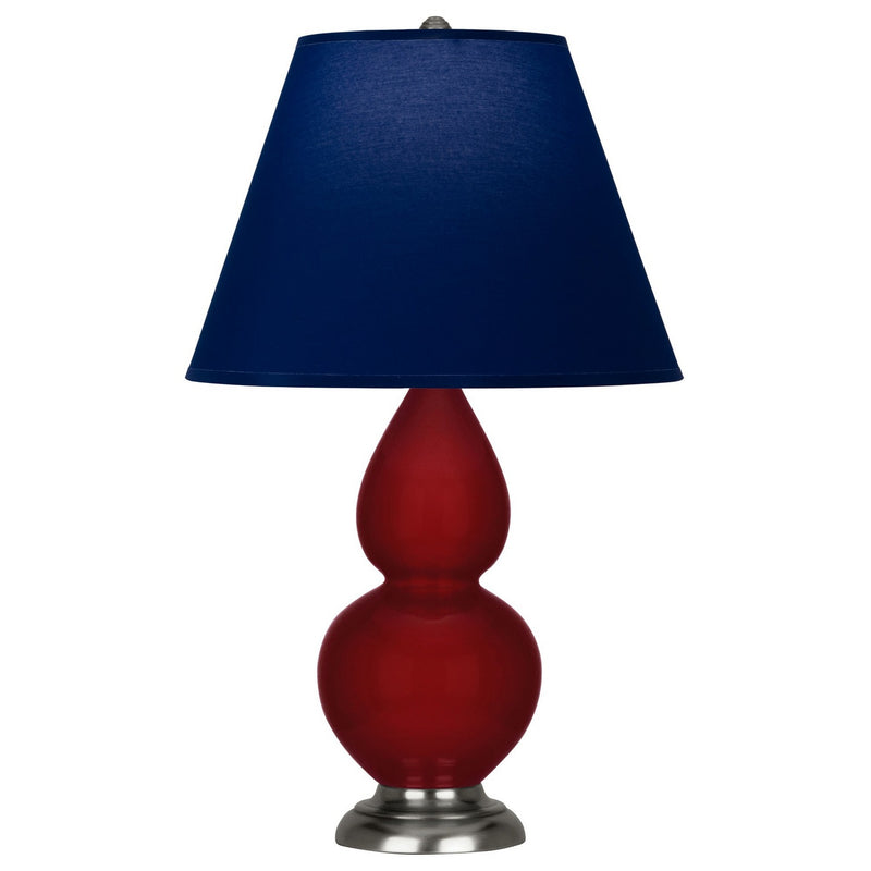 Robert Abbey SA12N One Light Accent Lamp, Sangria Glazed Ceramic w/Antique Silver
