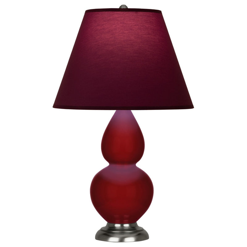 Robert Abbey SA12P One Light Accent Lamp, Sangria Glazed Ceramic w/Antique Silver