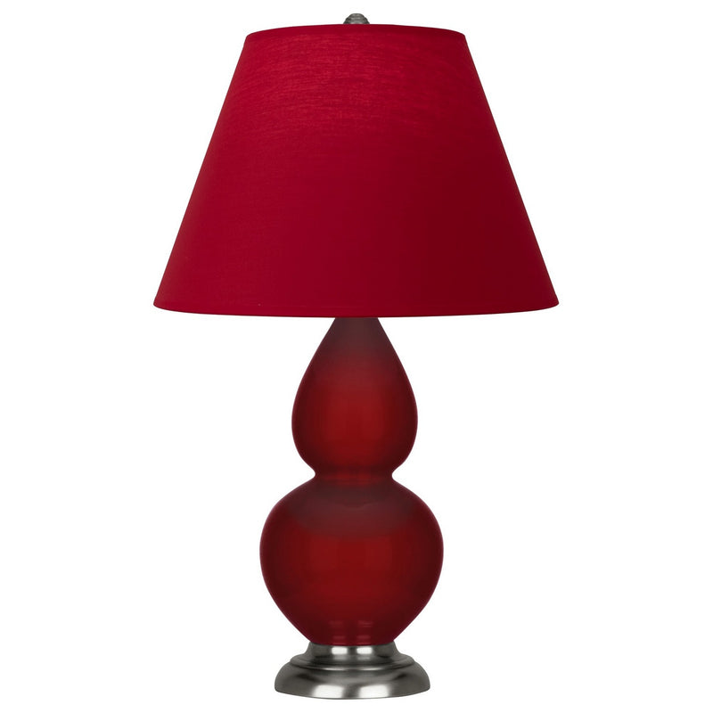 Robert Abbey SA12R One Light Accent Lamp, Sangria Glazed Ceramic w/Antique Silver