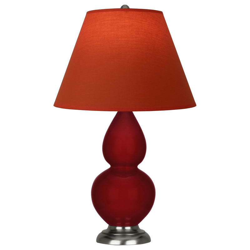 Robert Abbey SA12T One Light Accent Lamp, Sangria Glazed Ceramic w/Antique Silver