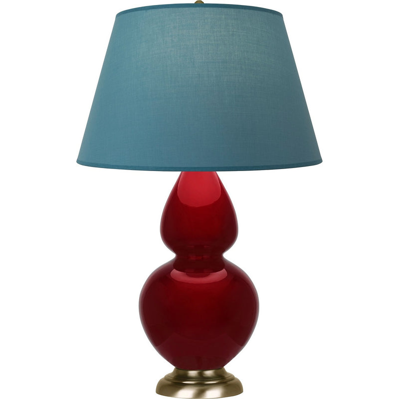 Robert Abbey SA20B One Light Table Lamp, Sangria Glazed Ceramic w/Antique Natural Brass