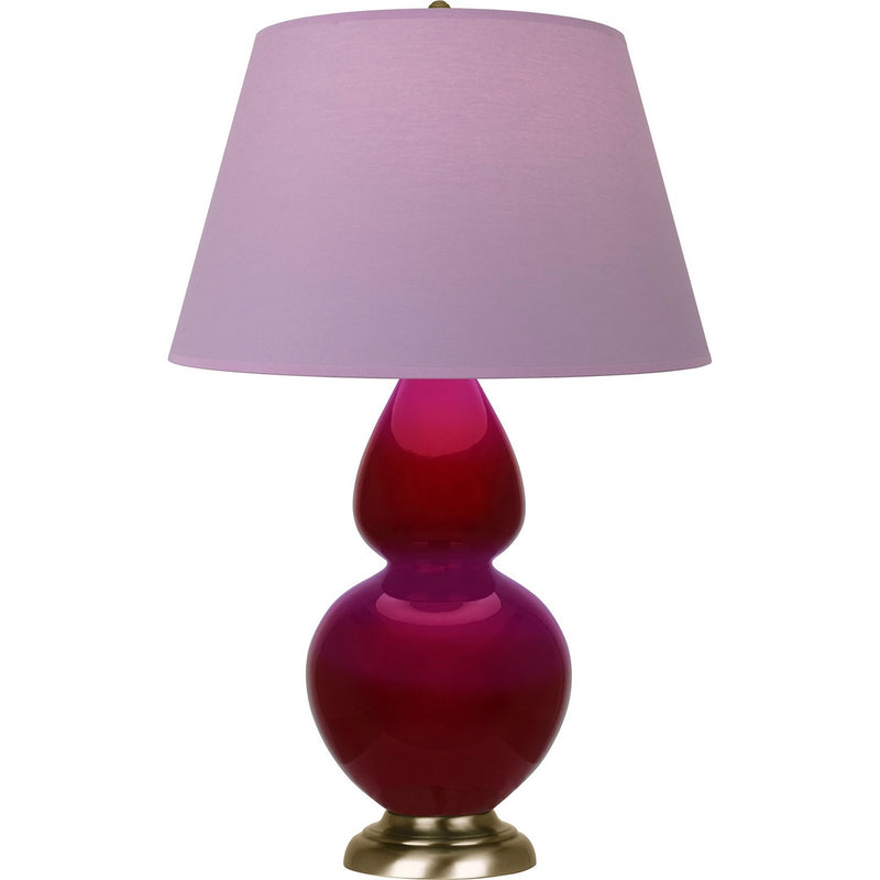 Robert Abbey SA20L One Light Table Lamp, Sangria Glazed Ceramic w/Antique Natural Brass