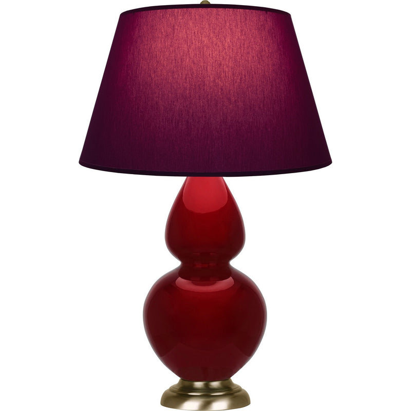 Robert Abbey SA20P One Light Table Lamp, Sangria Glazed Ceramic w/Antique Natural Brass