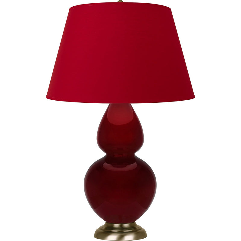 Robert Abbey SA20R One Light Table Lamp, Sangria Glazed Ceramic w/Antique Natural Brass