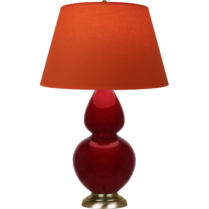 Robert Abbey SA20T One Light Table Lamp, Sangria Glazed Ceramic w/Antique Natural Brass
