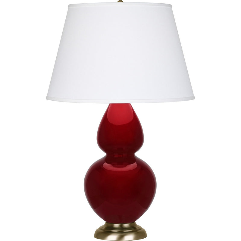 Robert Abbey SA20X One Light Table Lamp, Sangria Glazed Ceramic w/Antique Natural Brass
