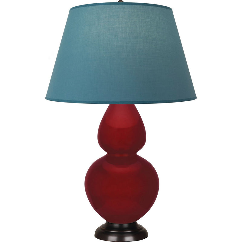 Robert Abbey SA21B One Light Table Lamp, Sangria Glazed Ceramic w/Deep Patina Bronze