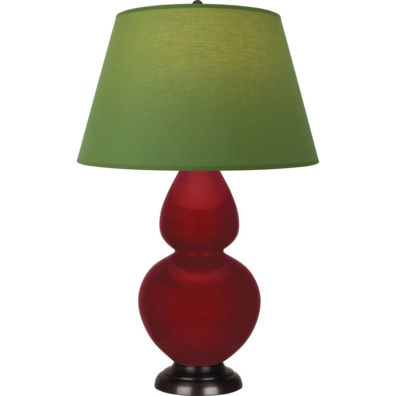 Robert Abbey SA21G One Light Table Lamp, Sangria Glazed Ceramic w/Deep Patina Bronze