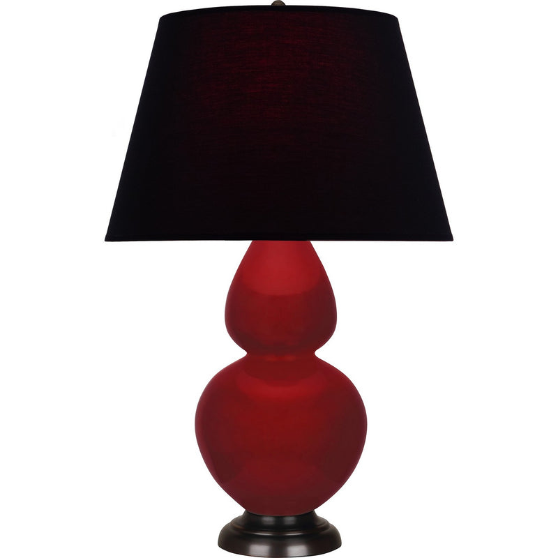 Robert Abbey SA21K One Light Table Lamp, Sangria Glazed Ceramic w/Deep Patina Bronze