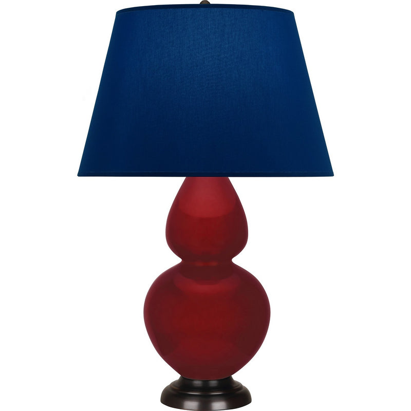 Robert Abbey SA21N One Light Table Lamp, Sangria Glazed Ceramic w/Deep Patina Bronze