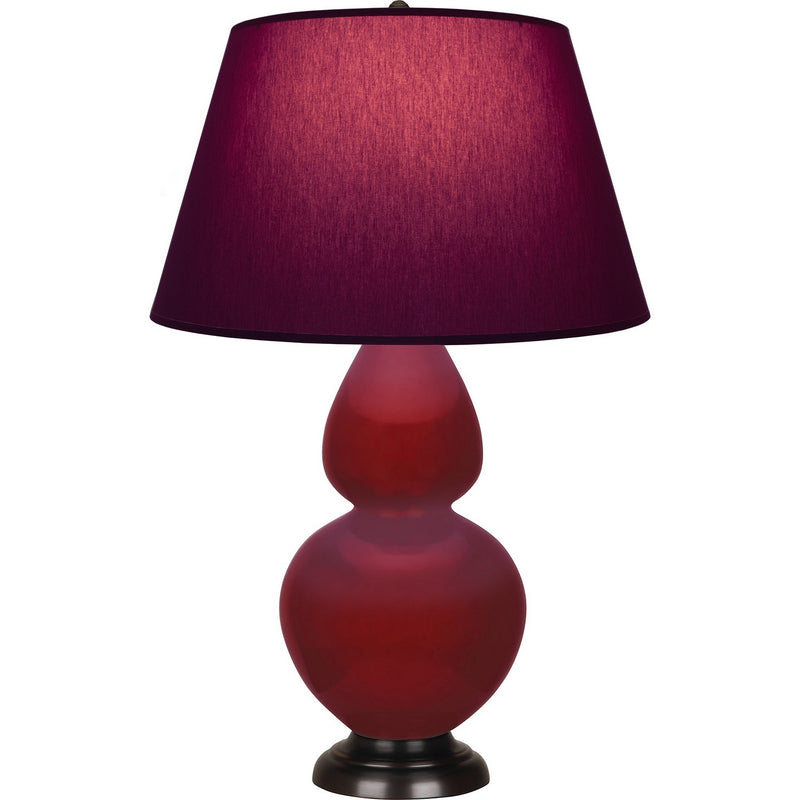 Robert Abbey SA21P One Light Table Lamp, Sangria Glazed Ceramic w/Deep Patina Bronze