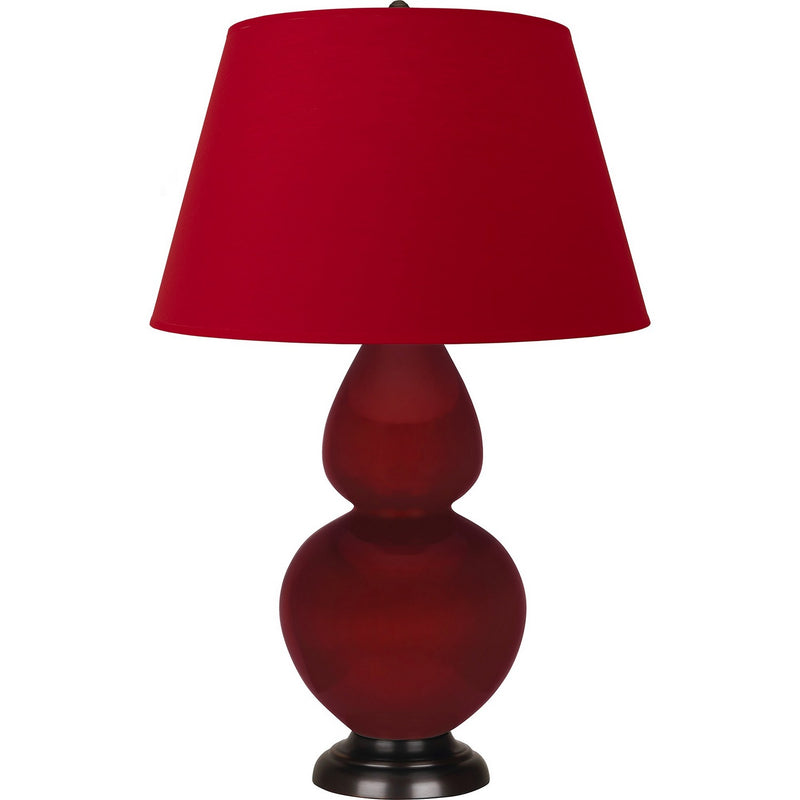 Robert Abbey SA21R One Light Table Lamp, Sangria Glazed Ceramic w/Deep Patina Bronze