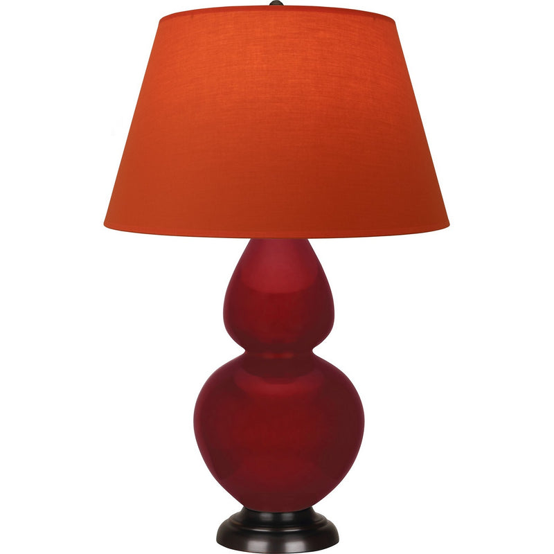 Robert Abbey SA21T One Light Table Lamp, Sangria Glazed Ceramic w/Deep Patina Bronze
