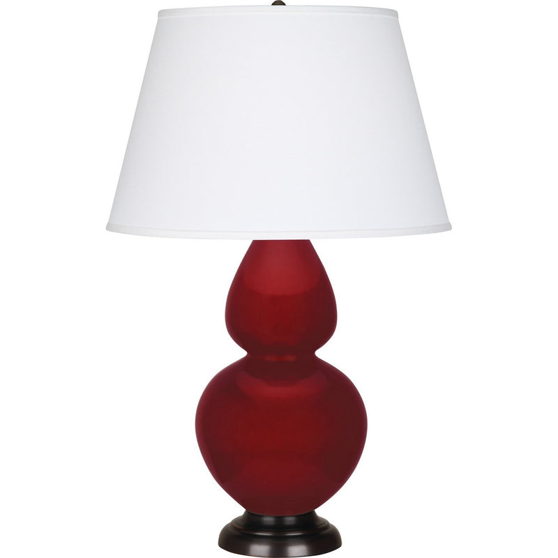 Robert Abbey SA21X One Light Table Lamp, Sangria Glazed Ceramic w/Deep Patina Bronze