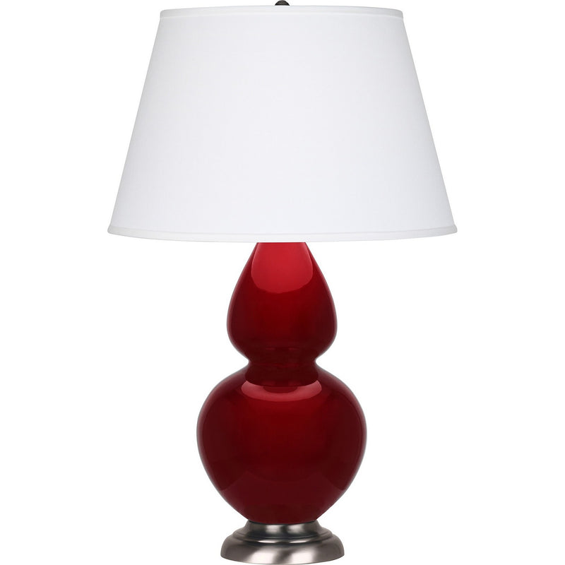 Robert Abbey SA22X One Light Table Lamp, Sangria Glazed Ceramic w/Antique Silver