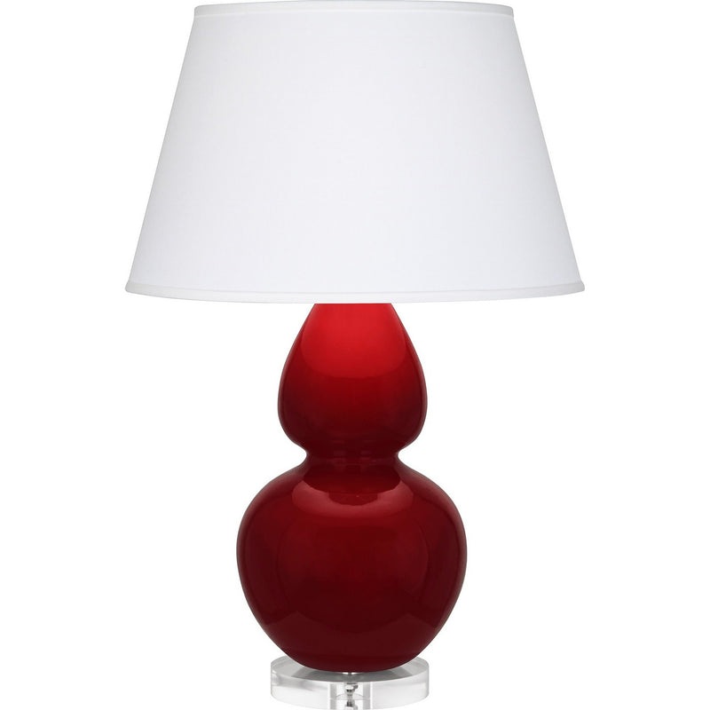 Robert Abbey SA23X One Light Table Lamp, Sangria Glazed Ceramic w/Lucite