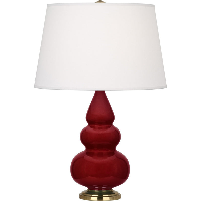 Robert Abbey SA30X One Light Accent Lamp, Sangria Glazed Ceramic w/Antique Natural Brass
