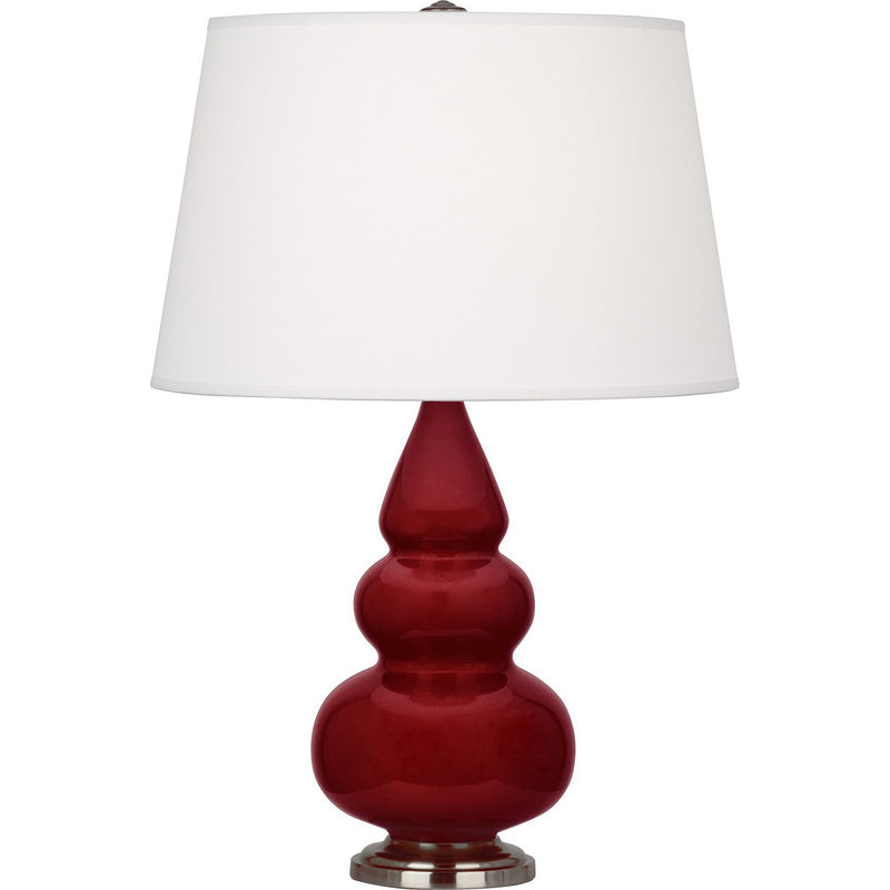 Robert Abbey SA32X One Light Accent Lamp, Sangria Glazed Ceramic w/Antique Silver