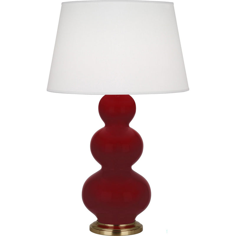 Robert Abbey SA40X One Light Table Lamp, Sangria Glazed Ceramic w/Antique Natural Brass