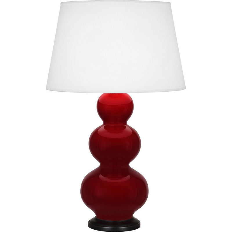 Robert Abbey SA41X One Light Table Lamp, Sangria Glazed Ceramic w/Deep Patina Bronze