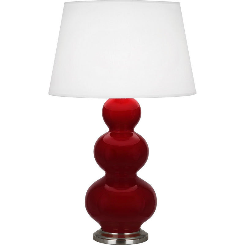Robert Abbey SA42X One Light Table Lamp, Sangria Glazed Ceramic w/Antique Silver