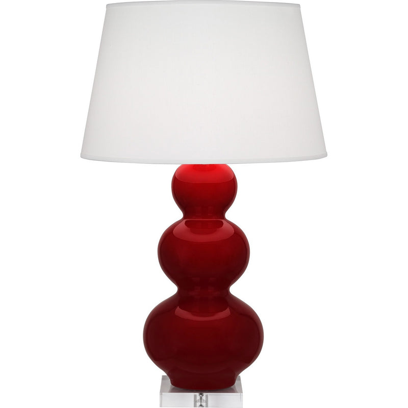 Robert Abbey SA43X One Light Table Lamp, Sangria Glazed Ceramic w/Lucite