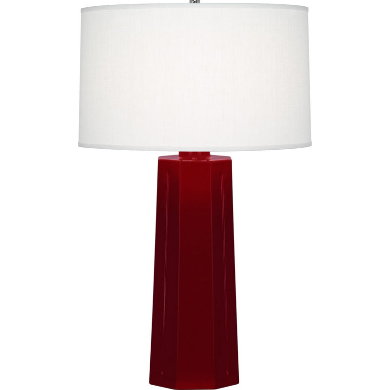 Robert Abbey SA960 One Light Table Lamp, Sangria Glazed Ceramic