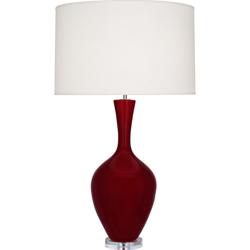 Robert Abbey SA980 One Light Table Lamp, Sangria Glazed Ceramic