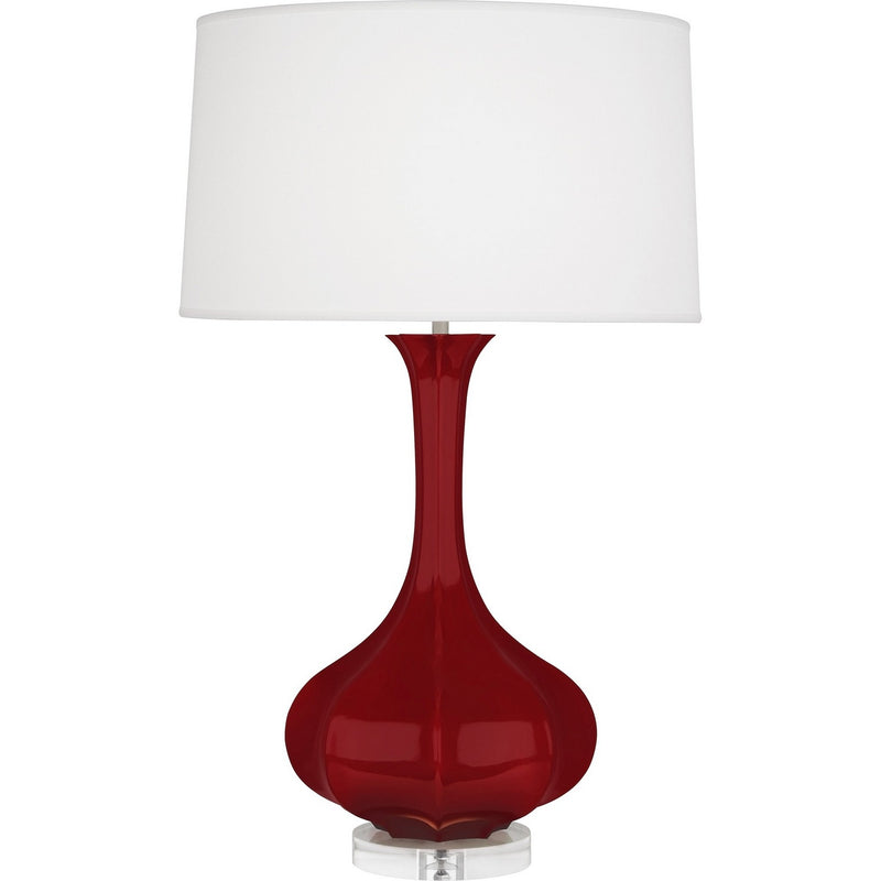 Robert Abbey SA996 One Light Table Lamp, Sangria Glazed Ceramic w/Lucite