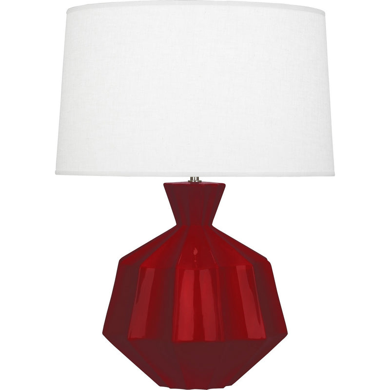 Robert Abbey SA999 One Light Table Lamp, Sangria Glazed Ceramic