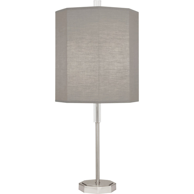 Robert Abbey SG05 One Light Table Lamp, Polished Nickel w/ Clear Crystal