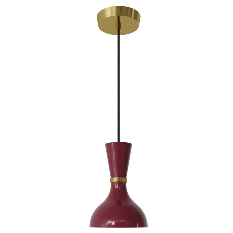 Robert Abbey SM01SM One Light Pendant, Modern Brass w/Sugar Plum Painted