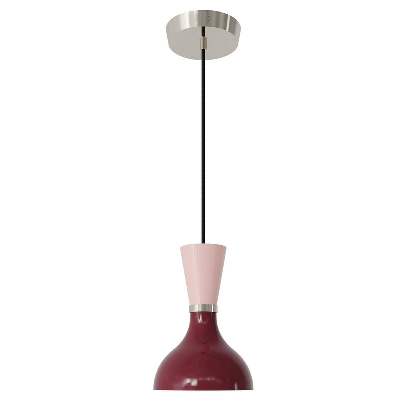 Robert Abbey SM02RW One Light Pendant, Polished Nickel w/Sugar Plum, Rose Water Painted