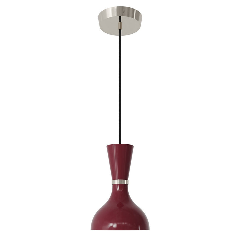 Robert Abbey SM02SM One Light Pendant, Polished Nickel w/Sugar Plum Painted