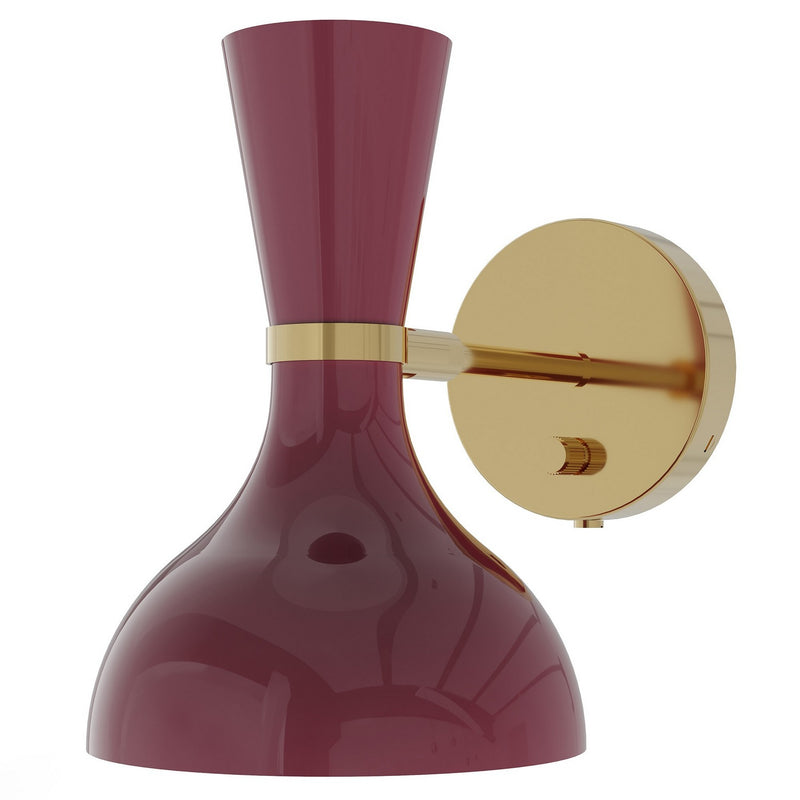 Robert Abbey SM05SM One Light Wall Sconce, Modern Brass w/Sugar Plum Painted