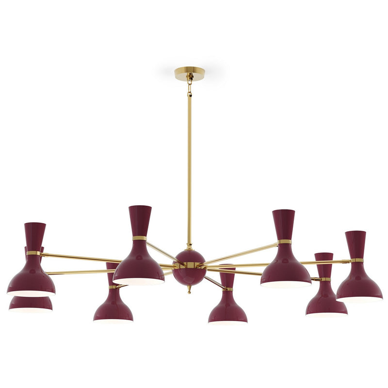 Robert Abbey SM08SM Eight Light Chandelier, Modern Brass w/Sugar Plum Painted