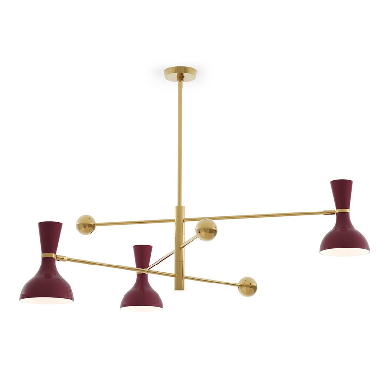 Robert Abbey SM10SM Three Light Pendant, Modern Brass w/Sugar Plum Painted