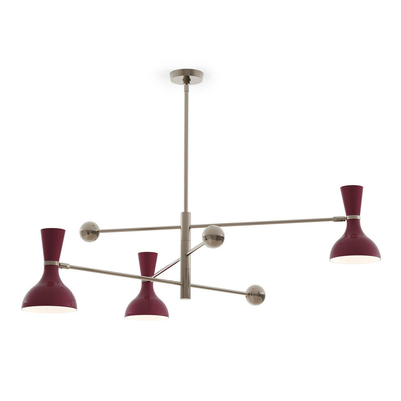 Robert Abbey SM11SM Three Light Pendant, Polished Nickel w/Sugar PluM Painted