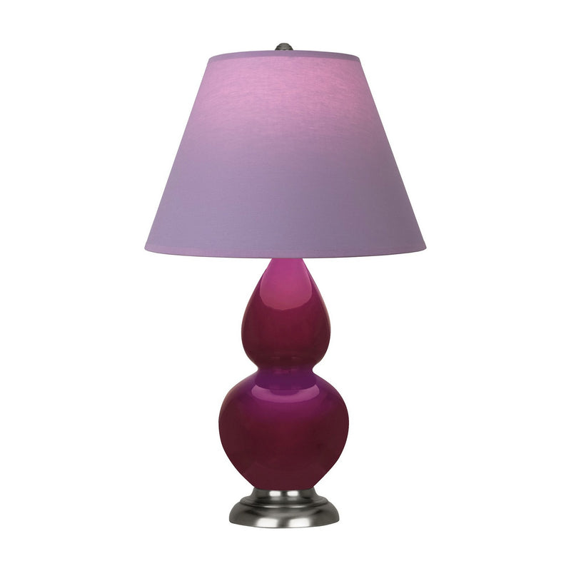 Robert Abbey SM12L One Light Accent Lamp, Sugar Plum Glazed Ceramic w/Antique Silver