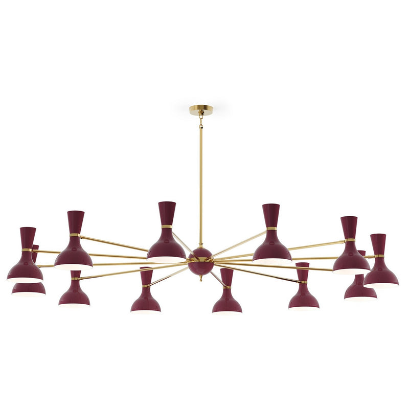 Robert Abbey SM12SM 12 Light Chandelier, Modern Brass w/Sugar Plum Painted