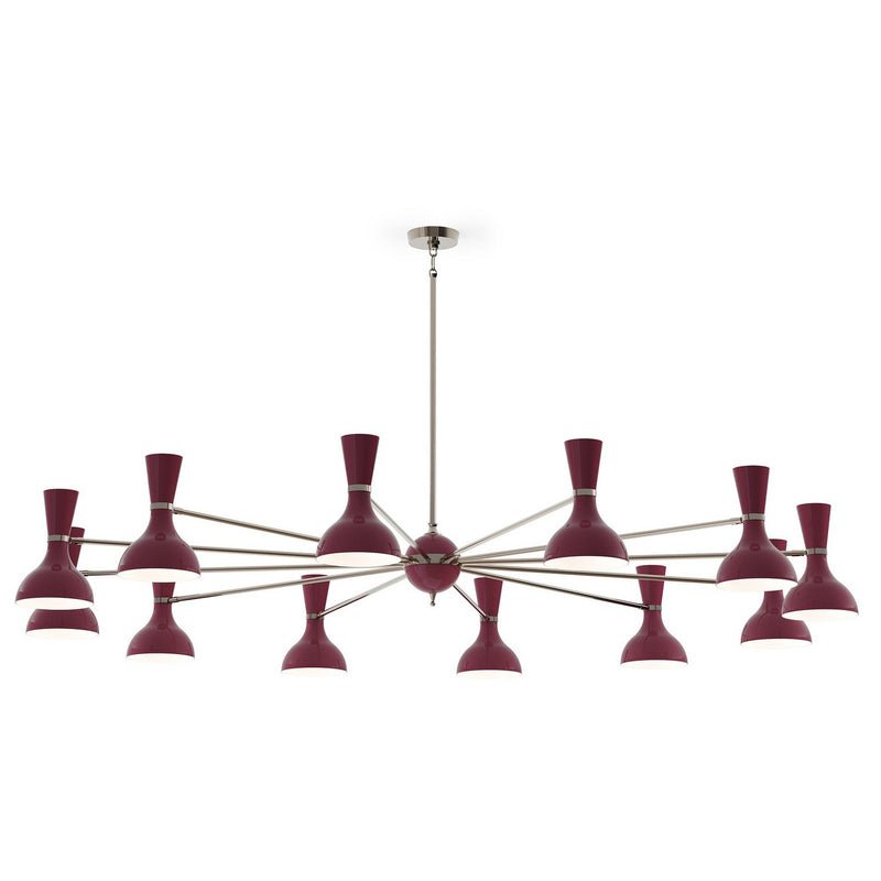 Robert Abbey SM13SM 12 Light Chandelier, Polished Nickel w/Sugar Plum Painted