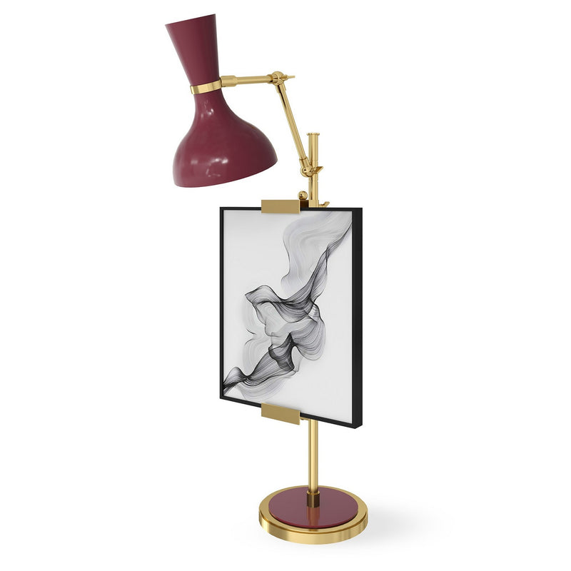 Robert Abbey SM14SM One Light Table Easel, Modern Brass w/Sugar Plum Painted