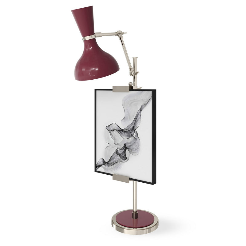 Robert Abbey SM15SM One Light Table Easel, Polished Nickel w/Sugar Plum Painted