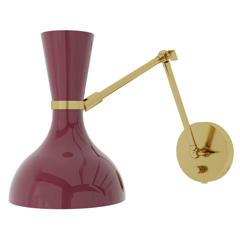 Robert Abbey SM18SM One Light Wall Sconce, Modern Brass w/Sugar Plum Painted
