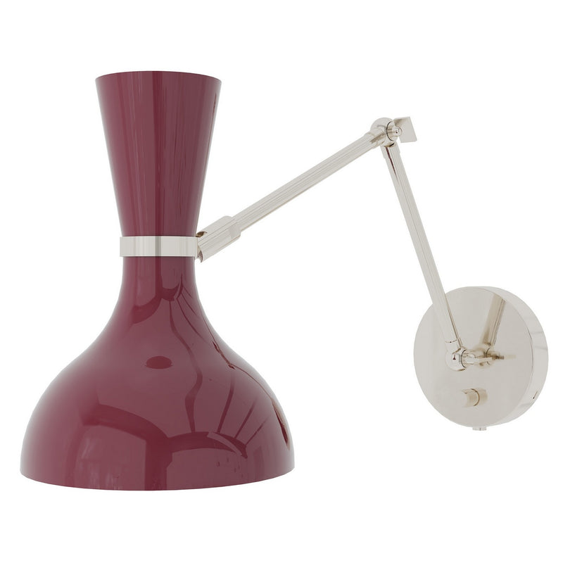 Robert Abbey SM19SM One Light Wall Sconce, Polished Nickel w/Sugar Plum Painted