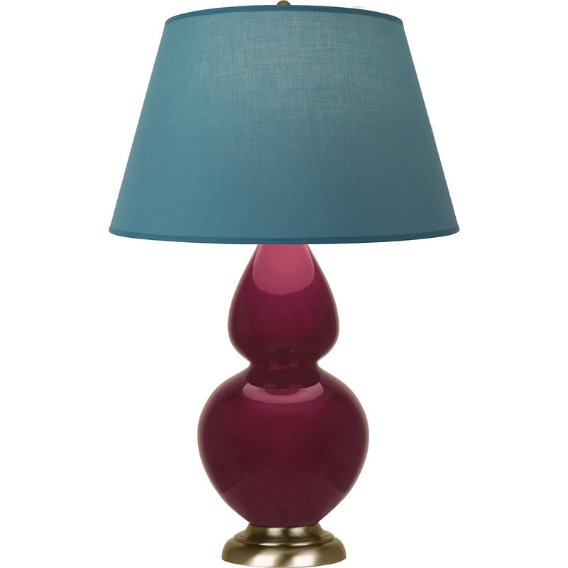 Robert Abbey SM20B One Light Table Lamp, Sugar Plum Glazed Ceramic w/Antique Natural Brass