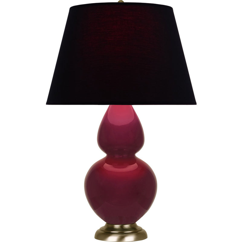 Robert Abbey SM20K One Light Table Lamp, Sugar Plum Glazed Ceramic w/Antique Natural Brass