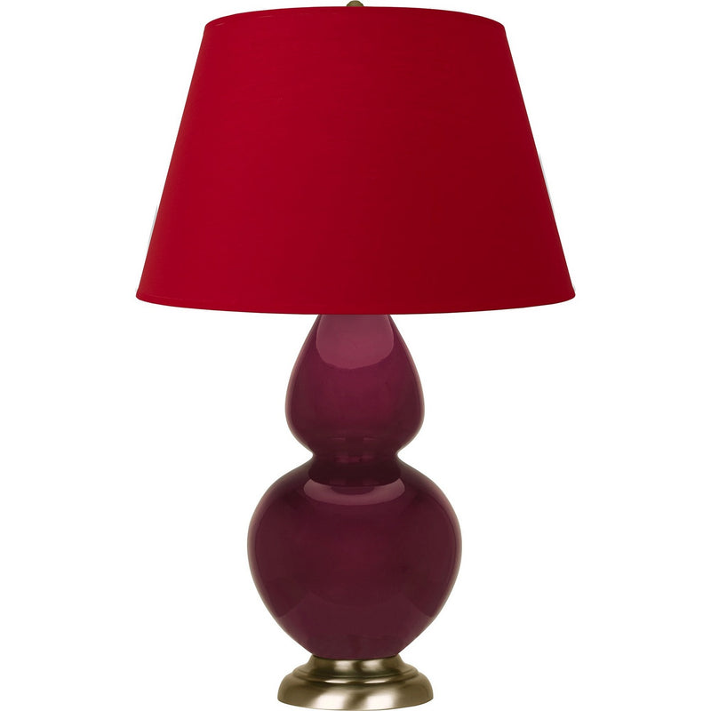 Robert Abbey SM20R One Light Table Lamp, Sugar Plum Glazed Ceramic w/Antique Natural Brass