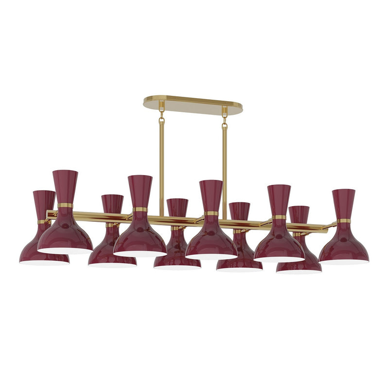 Robert Abbey SM20SM Ten Light Chandelier, Modern Brass w/Sugar Plum Painted